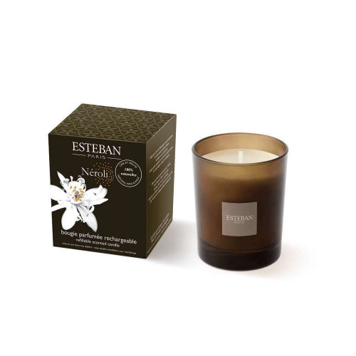 Bougie parfumée au néroli en cire végétale recharg