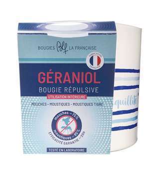 Bougie géraniol anti-mouches et moustiques