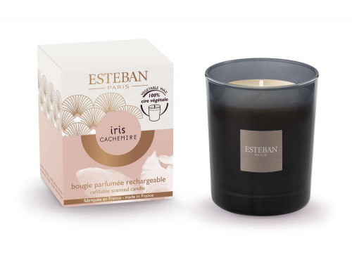 Bougie parfumée iris/cachemire cire végétale recha