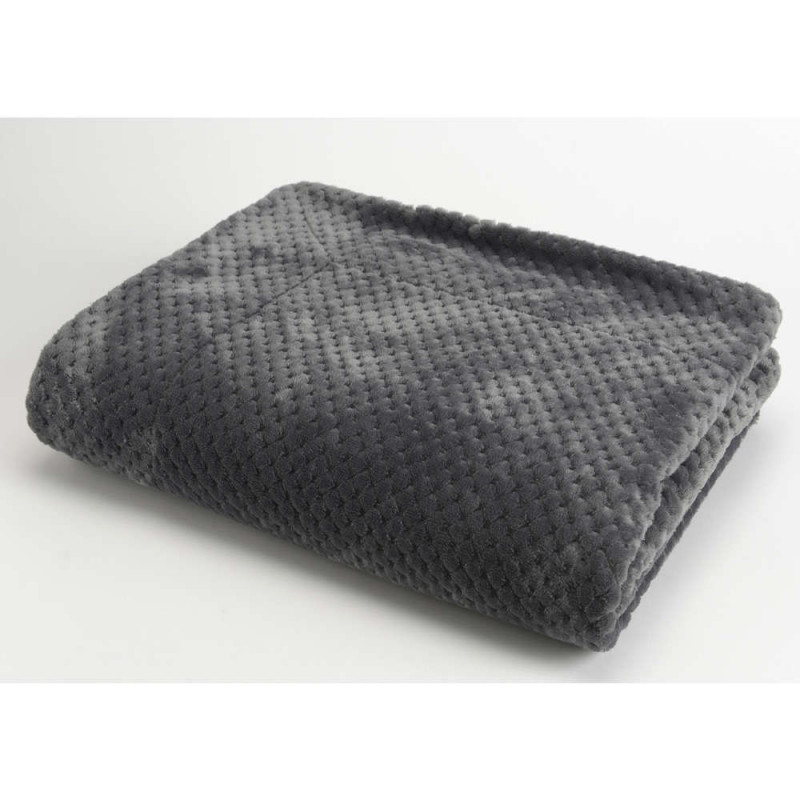 Plaid Damier, anthracite : 170x130cm