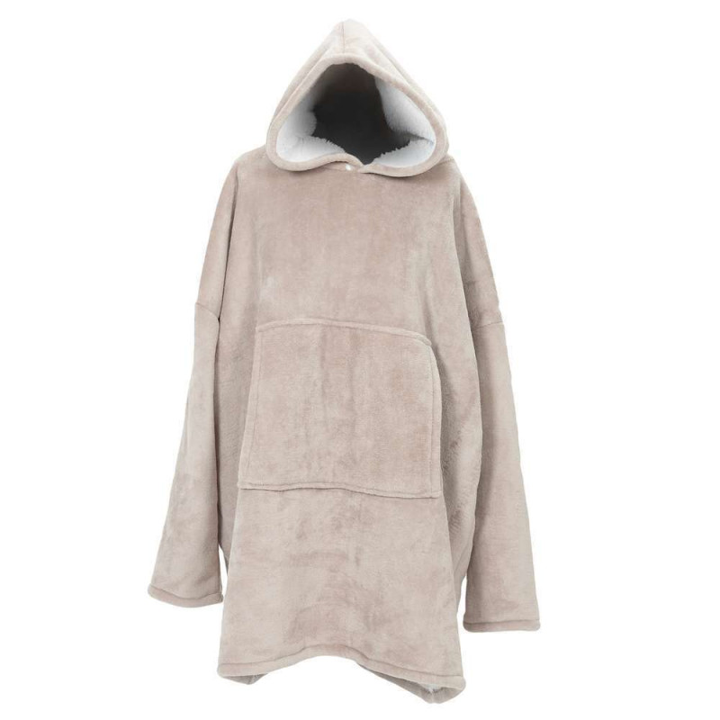 Sweat à capuche d'intérieur Sherpa beige