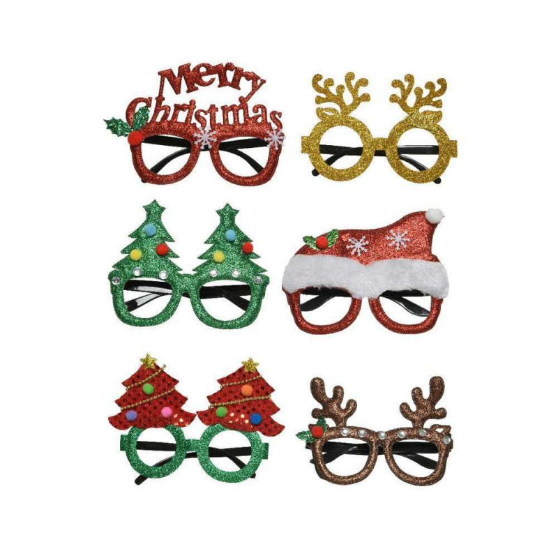 Paire de lunettes Noël pour photobooth, modèles va