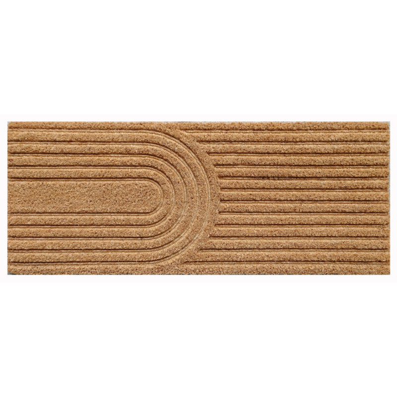 Tapis coco frappé Geo pour seuil de porte d'entrée