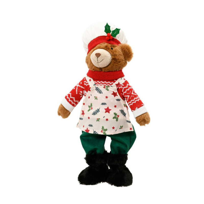 Décoration de Noël : ours cuisinier - H. 47cm