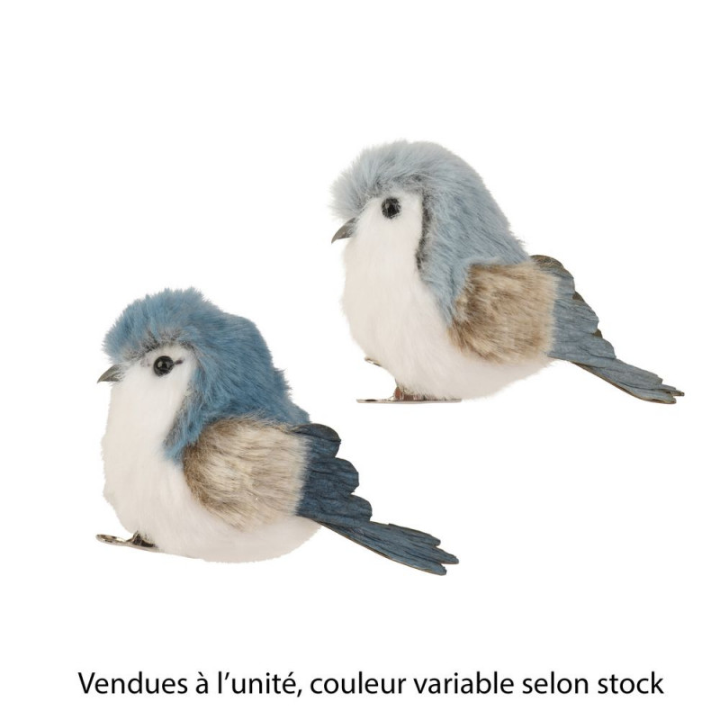 Décoration de Noël à clipper 'Oiseau', coloris ble