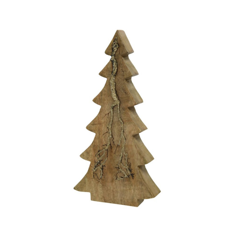 Petit sapin de Noël en bois de manguier - H. 38cm