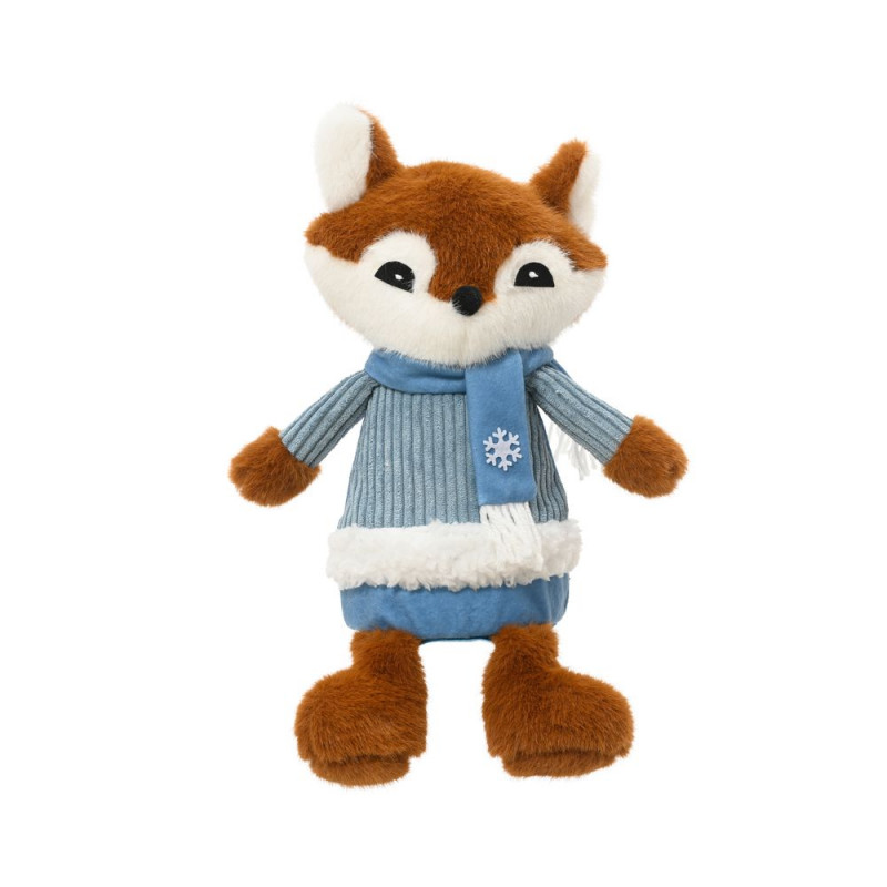 Peluche de Noël 'Renard', coloris bleu - H. 24cm