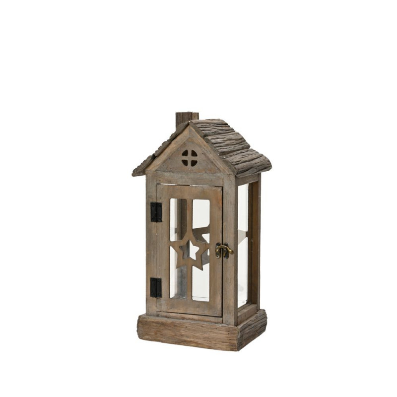 Lanterne de Noël 'Étoile', en bois - H. 41,5cm