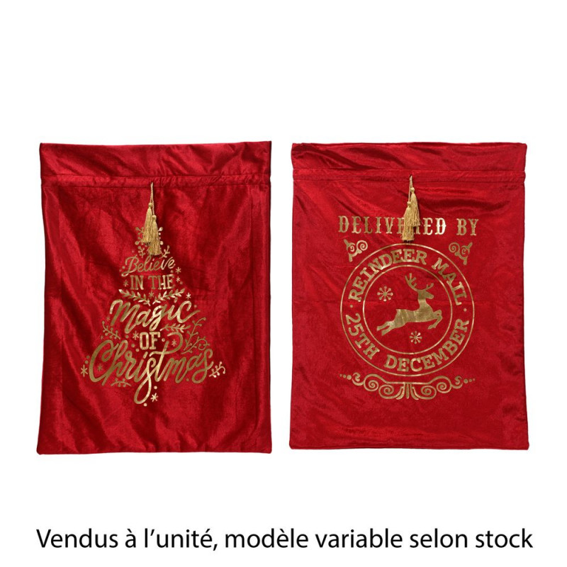 Sac cadeau de Noël, modèle variable - H. 80cm