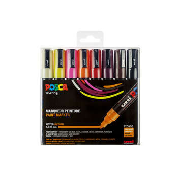 Set de 8 marqueurs Posca assortis, à pointe moyenn