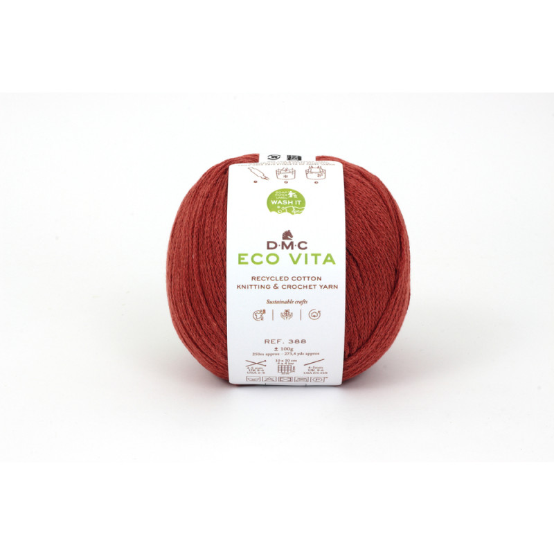 Fil Eco Vita coton recyclé rouille pour aiguilles/