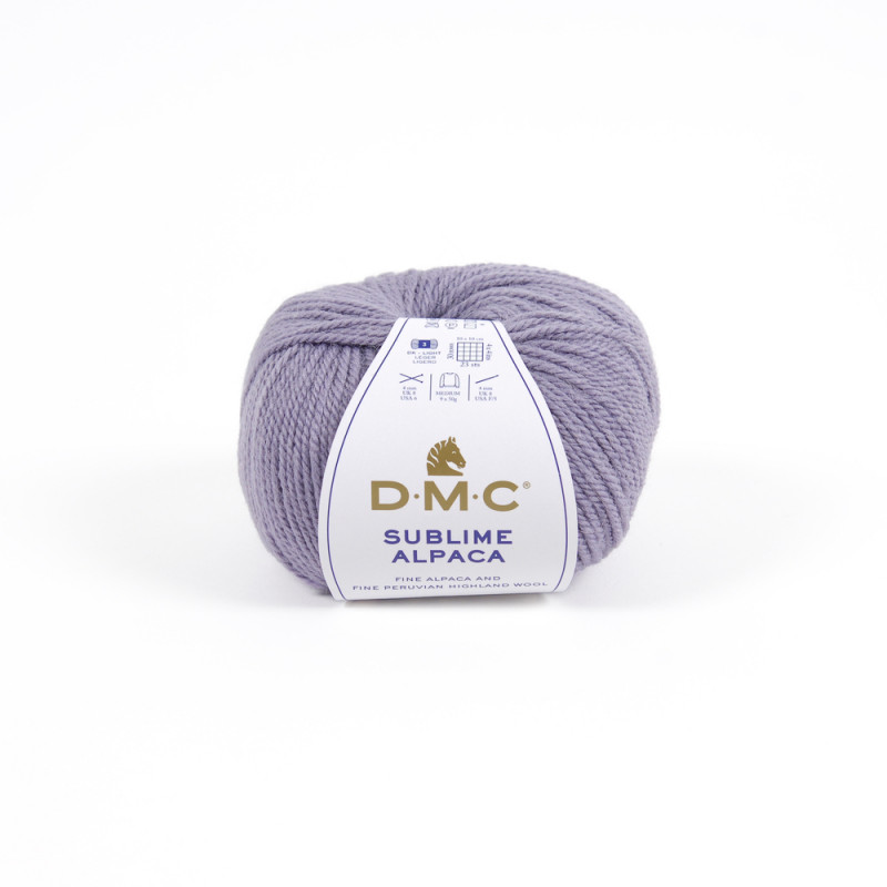 Pelote Sublime Alpaga et laine, coloris parme 136
