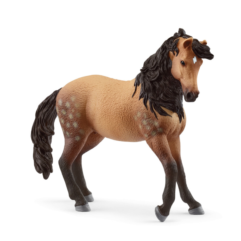 Figurine de jument andalouse, coloris marron - L.