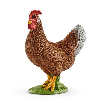 Figurine poule en plastique injecté - 4,2x5,5x2,5