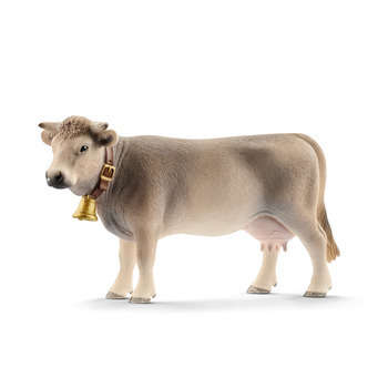 Figurine vache Braunvieh en plastique - 13x3,8x7,8