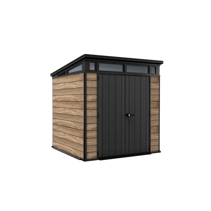 Abri de jardin Signature Oak 77 en résine, imitati