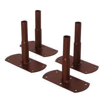 Pieds en acier à fixer x4 (tube rond), coloris fer