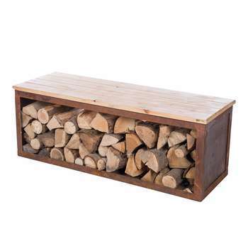 Banc de stockage pour bûches Tyr en acier - 122x42