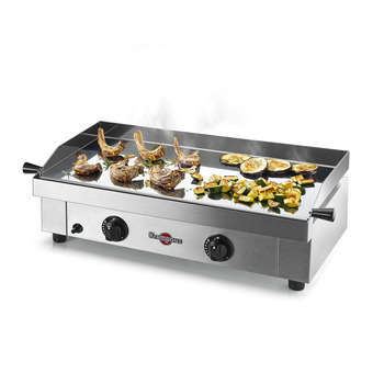 Plancha à gaz Saveur Double en inox - 64x34 cm