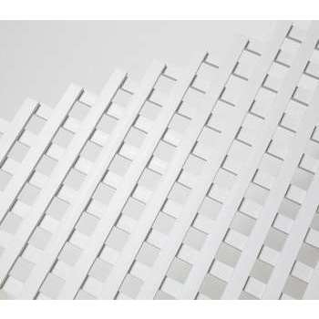 Treillis fixe (18mm) en PVC, blanc - l. 200 x H. 1