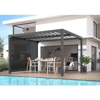 Pergola bioclimatique 10,80 m2 ALUMINIUM, toit lam
