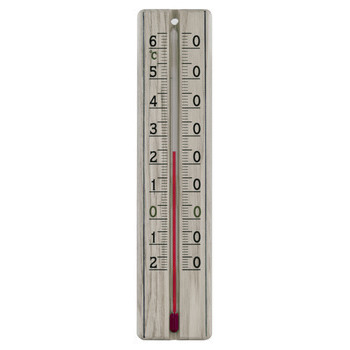Thermomètre en bois bambou : taupe, 22cm