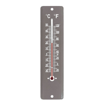 Thermomètre tôle peinte : taupe, 20cm