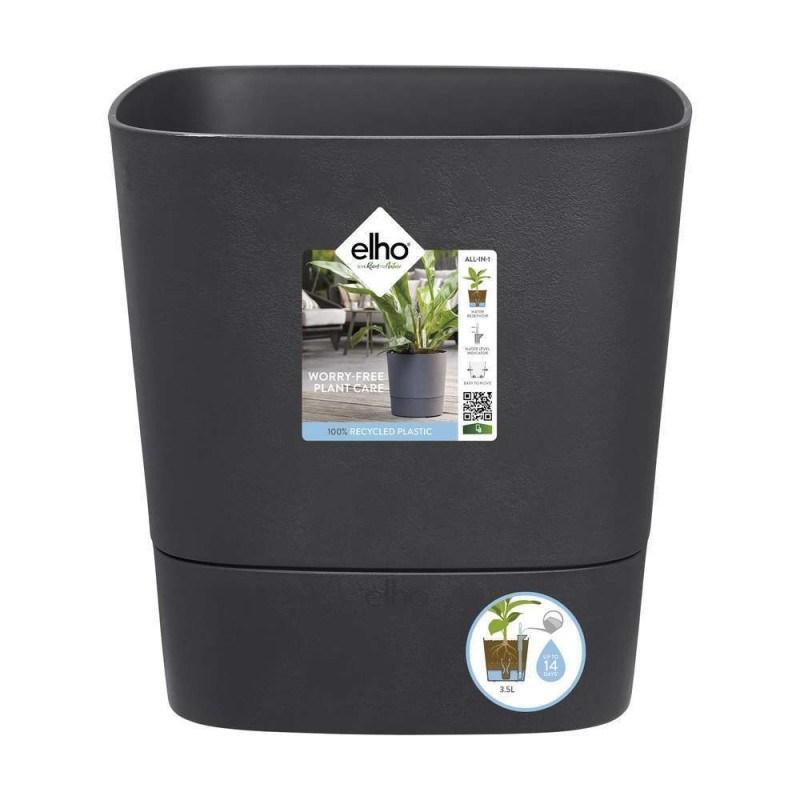 Pot Aqua Care carré gris 30x30cm