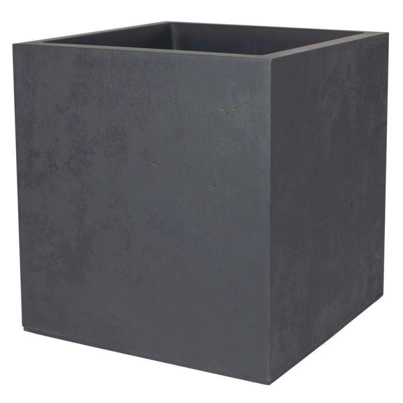 Pot Basalt carré en polypropylène anthracite - D.