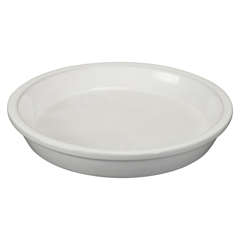 Soucoupe en terre cuite émaillée, coloris flocon -