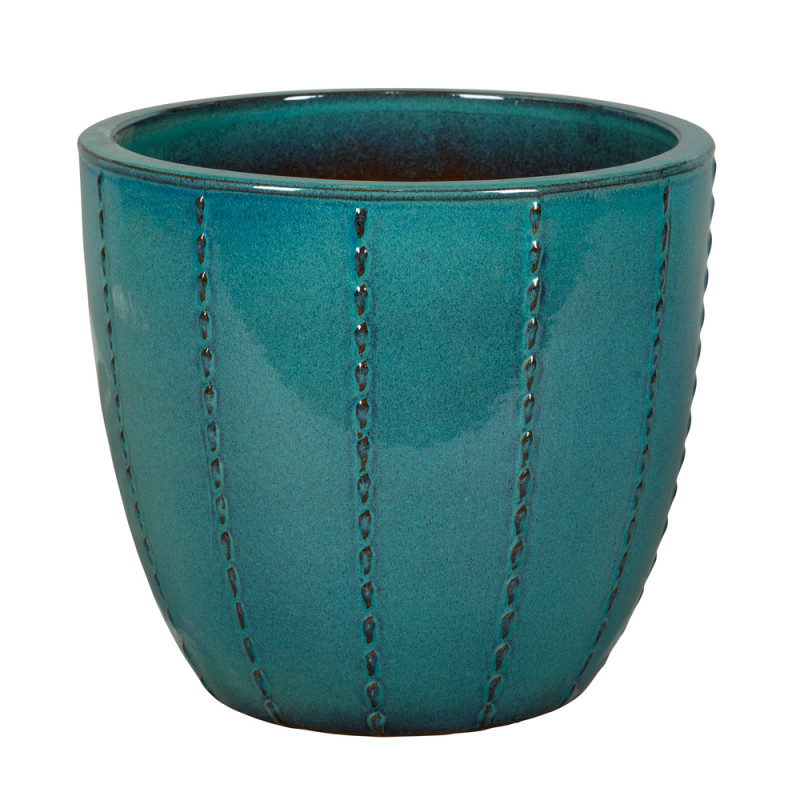 Pot émaillé en grès Séoul 10-01D Bleu - D. 38XH. 3