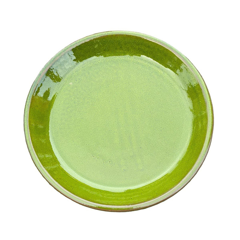 Soucoupe en terre cuite émaillée, coloris forêt -