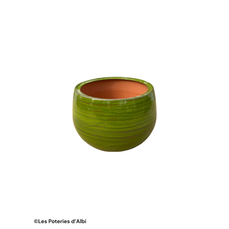 Pot Lisere en terre cuite émaillée, coloris forêt