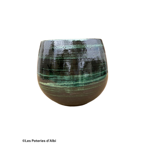 Pot Cancale en terre cuite émaillée, coloris jade