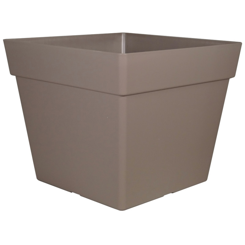 Pot carré Enzo 50, coloris Taupe - L. 48,5xl. 48,5