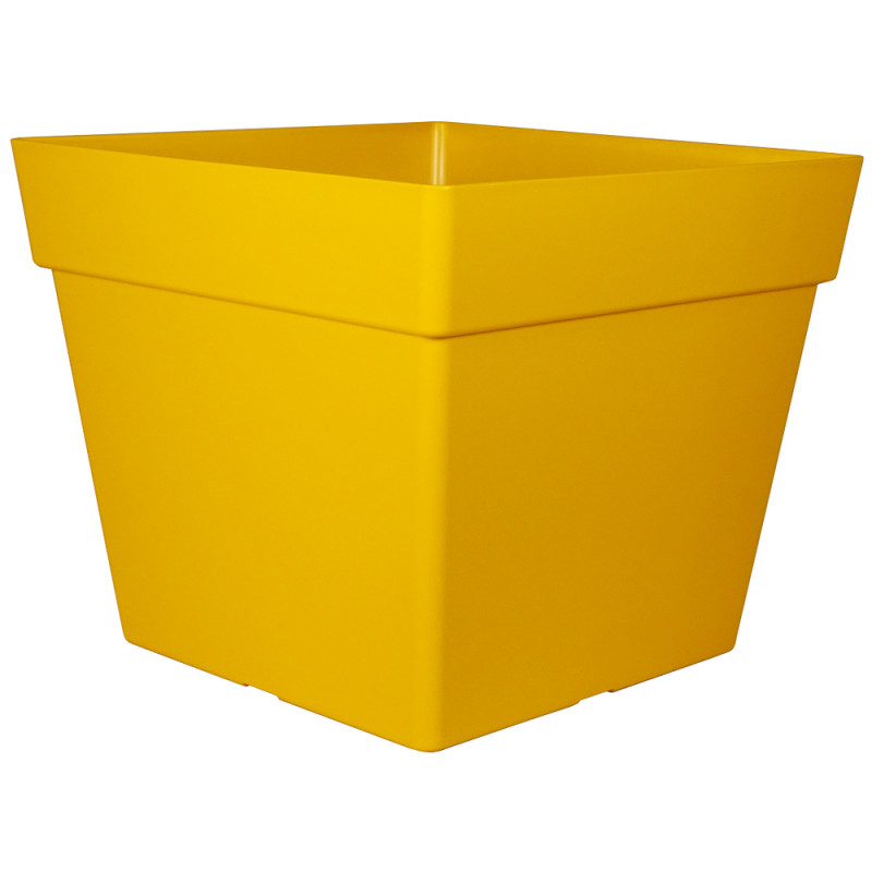 Pot carré Enzo 50, coloris Pollen - L. 48,5xl. 48,