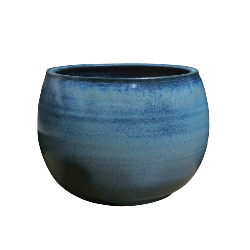 Pot Lisère en terre cuite émaillée, coloris blue w