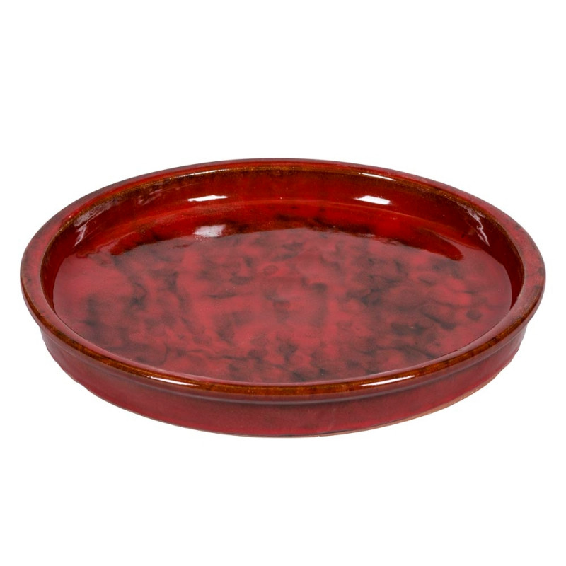 Soucoupe en terre cuite émaillée SGH, rouge - D. 3