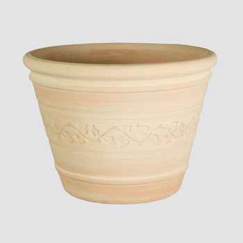 Pot Cuvier frise en terre cuite claire Ø 43 x H. 3