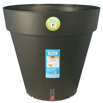 Pot Loft réserve d'eau : rond, noir, d.30cm
