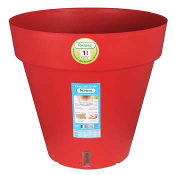 Pot Loft réserve d'eau : rond, rouge, d.40cm