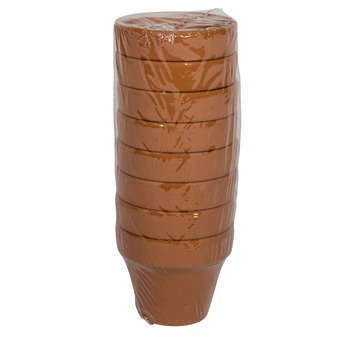Pots horticoles x8, en terre cuite basalt Ø 7 x H.