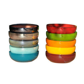 Coupe d'intérieur Nymphéa en terre cuite émaillée