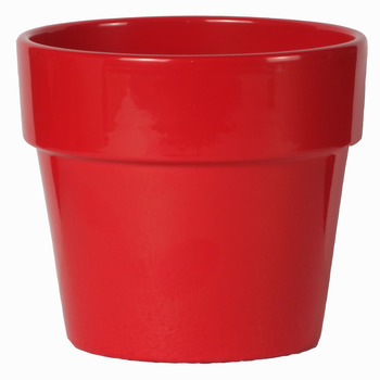 Pot Calima : céramique, rouge, D19xH18cm