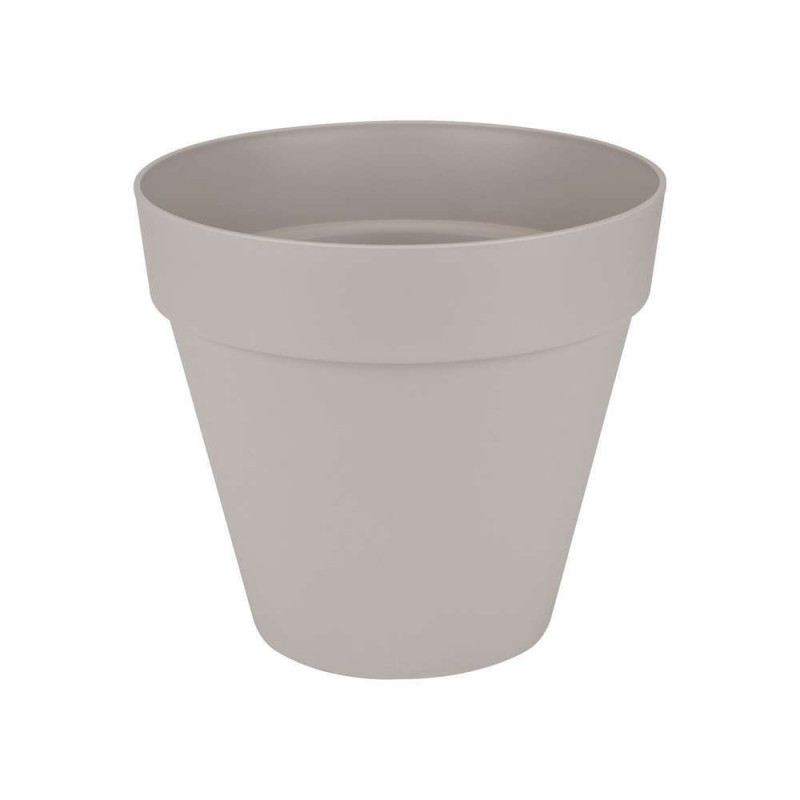 Pot Loft à réserve d'eau rond en plastique gris ch
