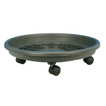 Support 4 roulettes gris en polypropylène 100% rec