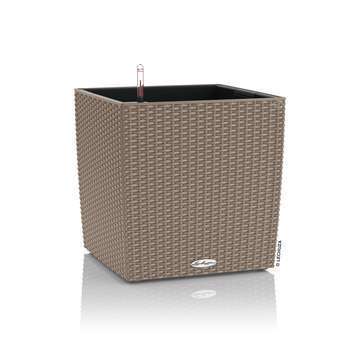 Pot Cube Cottage, coloris brun sable D. 30cm