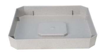 Plateau Soleilla : polyp., gris, 28x28xh.4cm