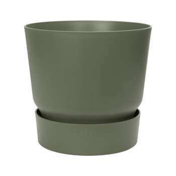Pot Greenville rond : plast., vert, 18x20cm