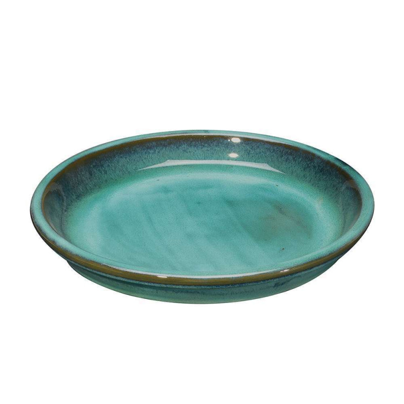 Soucoupe Menthol en terre cuite émaillée D. 17cm